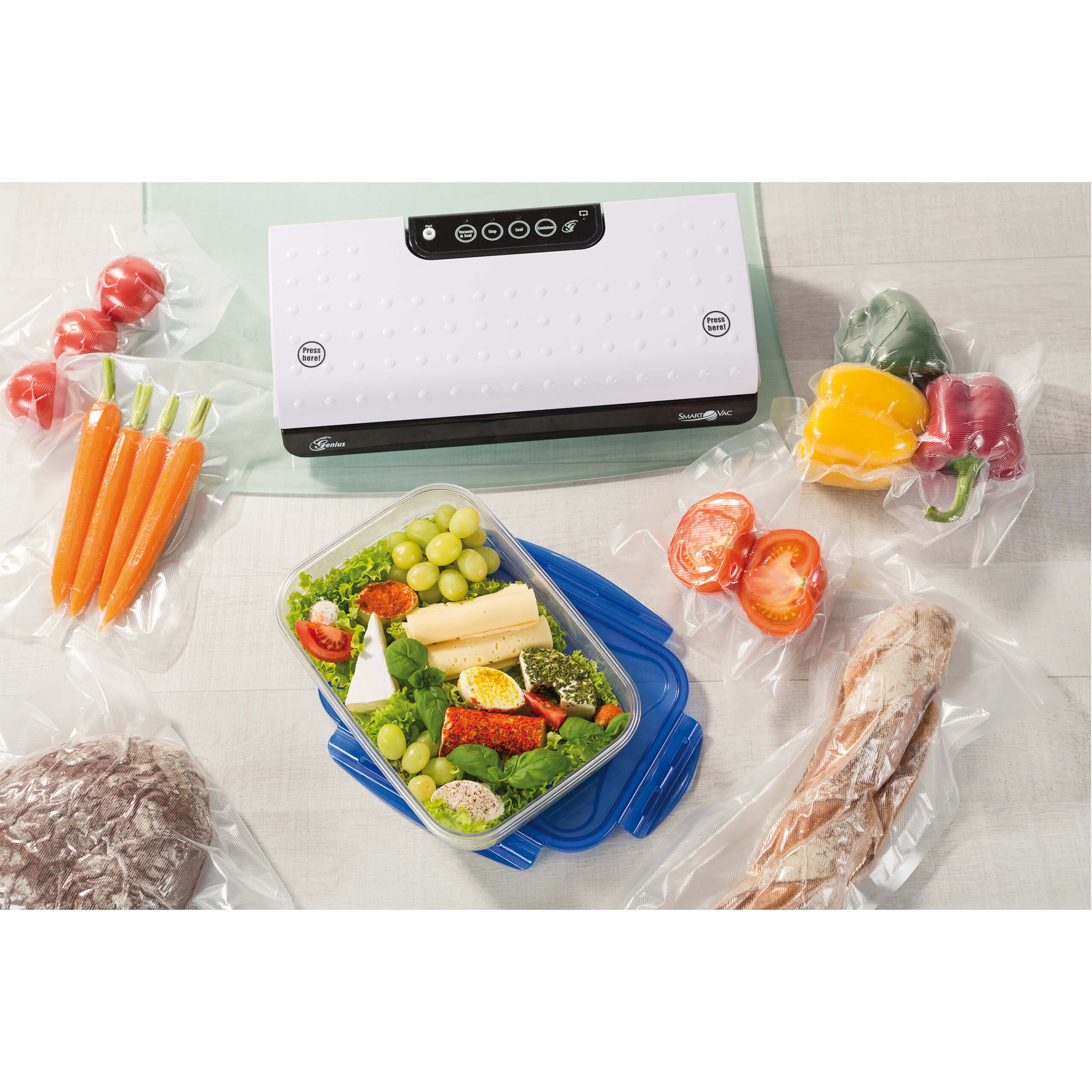 Genius Handpumpe Set 5-tlg. SmartVac SV5000 Universal-Vakuum-Dosen mittel